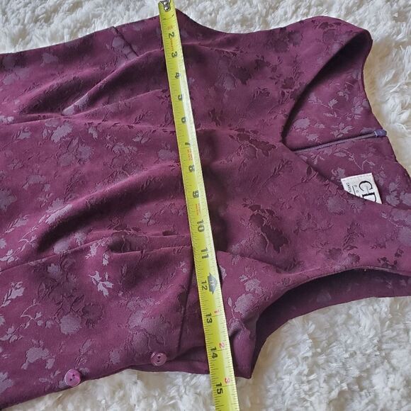 Y2K  CDC Women's Velvet  Mini Dress Size 6 Dark Purple Vintage 90s - Picture 2 of 6